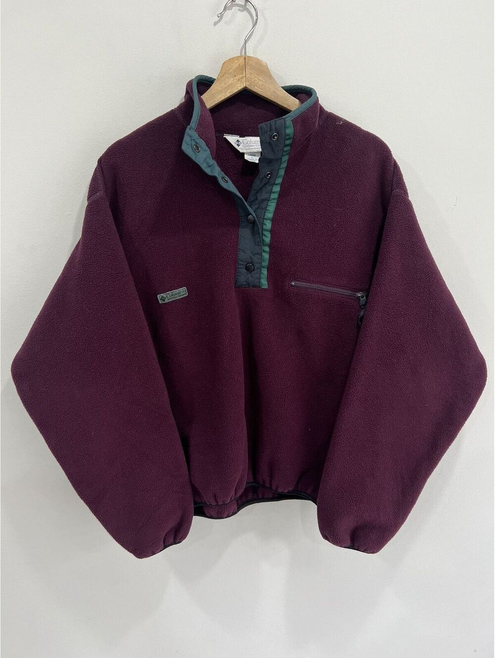 Vintage Womens Columbia Fleece Snap Sweater